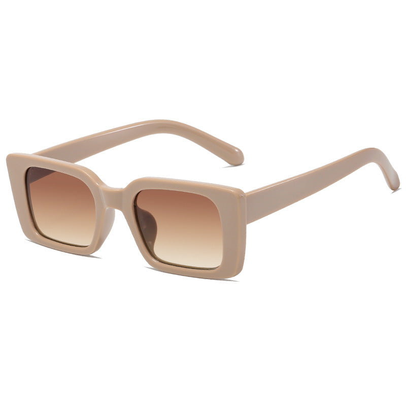 Women's fashionable square sunglasses with wide, glossy frame Skanto