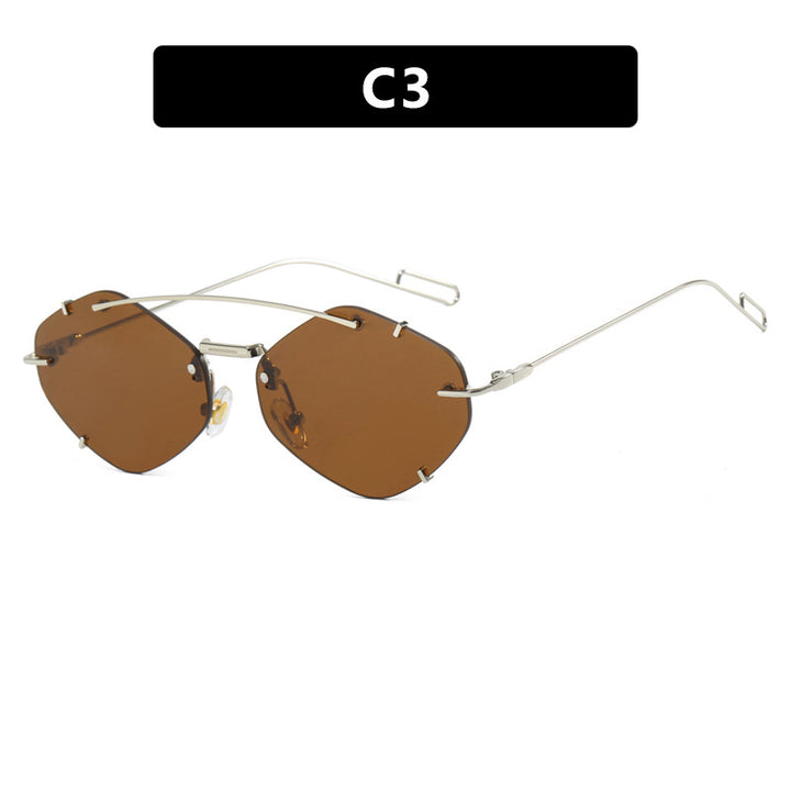 Dame geometrisk solbrille med ultralett metallramme Skanto