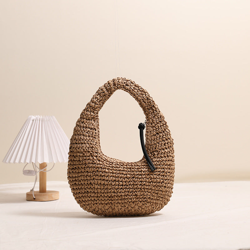 Handmade basket bag in modern hobo style Skanto
