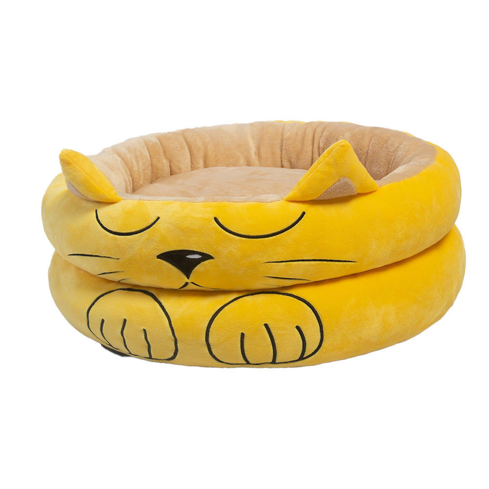 Plush kattemotiv hundeseng