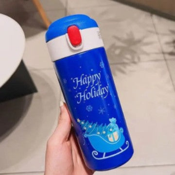 Damen Thermoskanne mit niedlichem Weihnachtsdesign Skanto