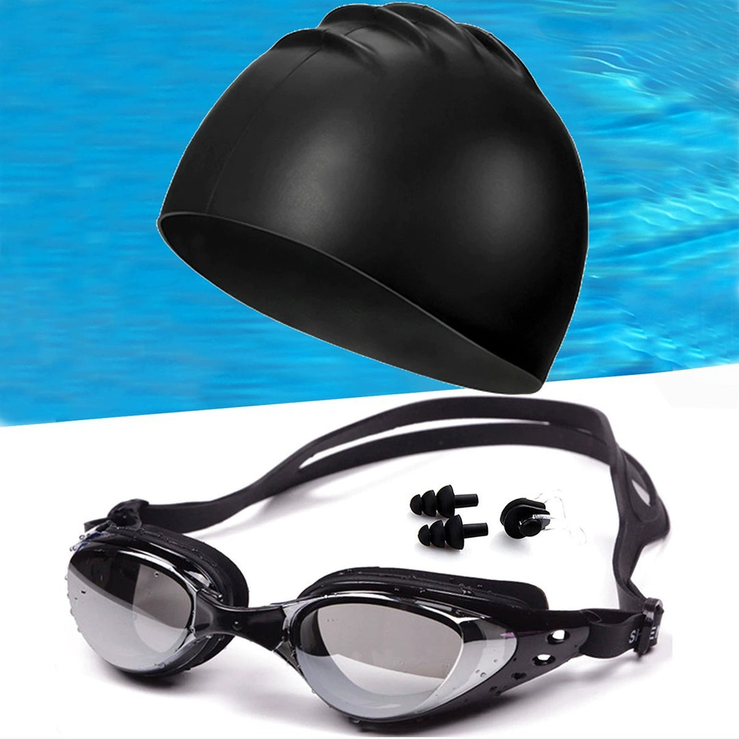 Svømme sett med ergonomisk svømmebrille og silikonhette Skanto
