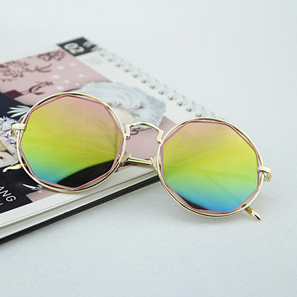 Dame Mote Åttekantet Solbrille med speilglass Skanto