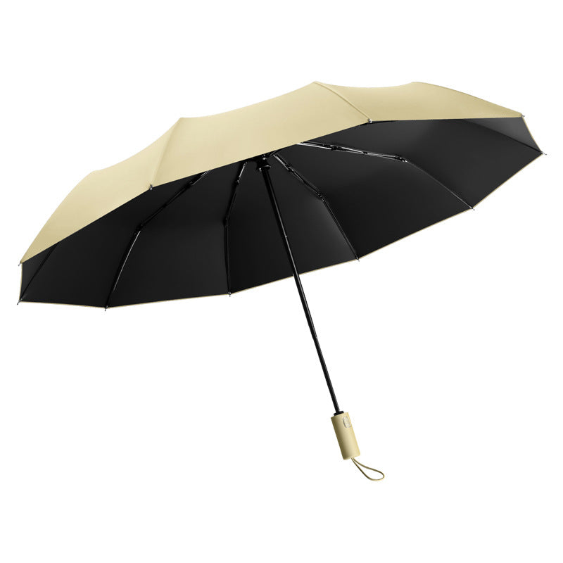 Damen automatisk foldbar paraply med ergonomisk grep og vindmotstand Skanto