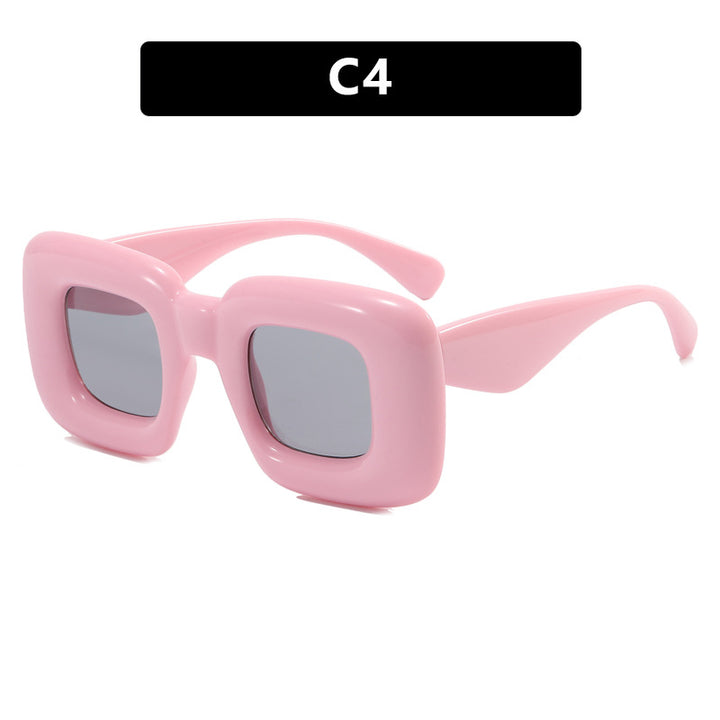 Women's rectangular sunglasses with wide frame and protective UV filter Skanto