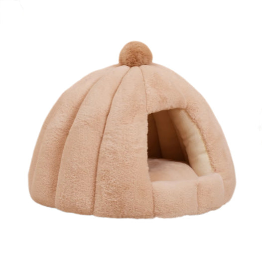 Plush Pumpkin-tema Kat Skjul Hundeseng