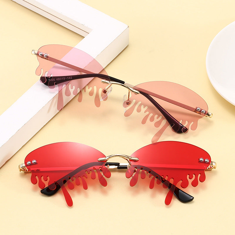 Dame solbrille med kreativ dråpe-design Skanto