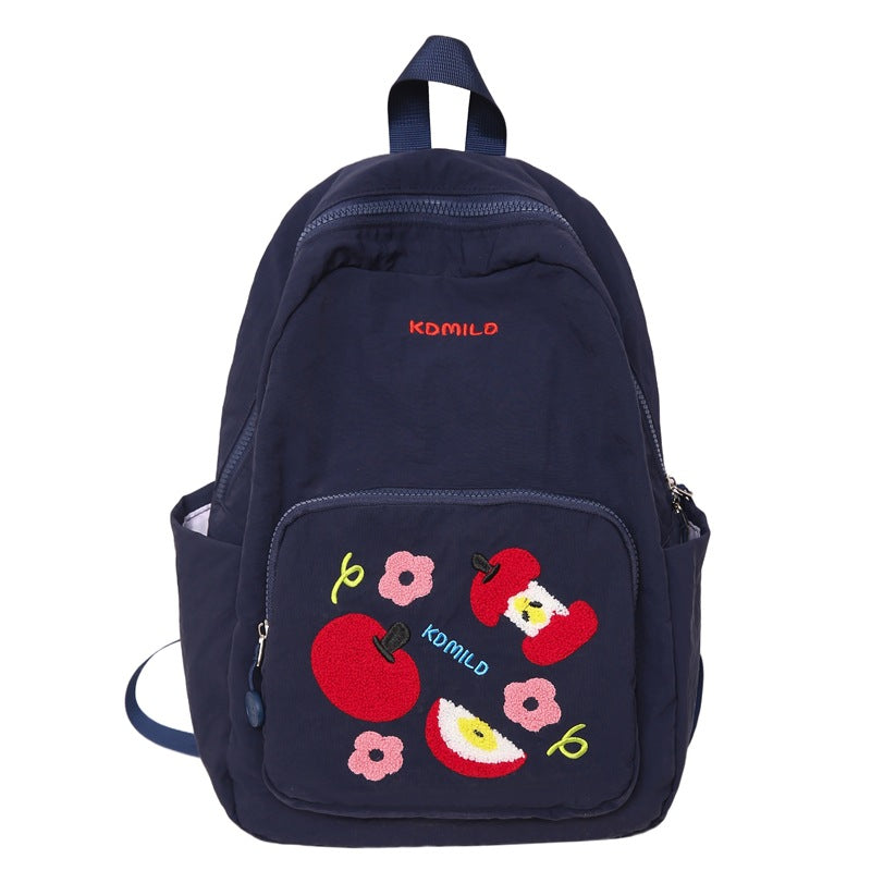 Uformell brodert epletrykk skole ryggsekk Skanto