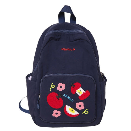 Uformell brodert epletrykk skole ryggsekk Skanto