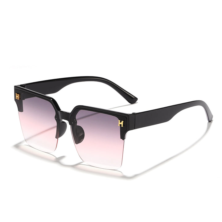 Dame moderne firkantet solbrille med transparent ramme Skanto