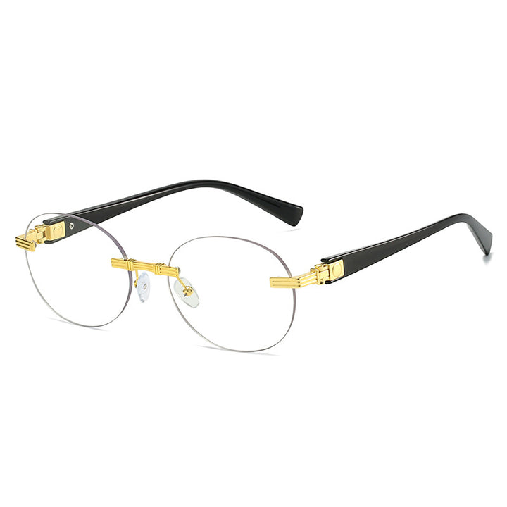 Dame motefull solbrille med gjennomsiktig ramme og fleksibel nesestøtte Skanto