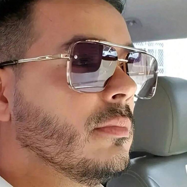 Women's square sunglasses with protective lenses and modern metal frame Skanto