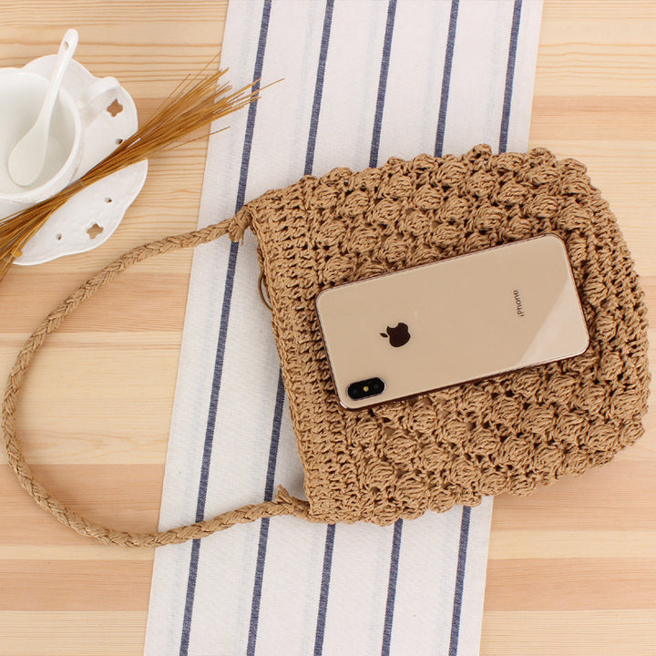 Hand-knotted basket bags with textured surface Skanto