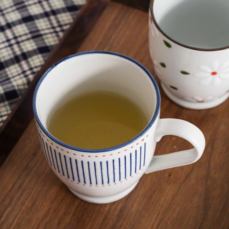 Japansk Natur Tematiserte Keramiske Glaserte Håndmalte Tekopper | Skanto