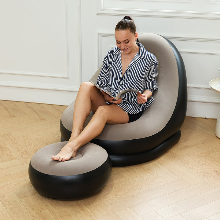 Kvinne oppblåsbar komfortsofa med ergonomisk ryggstøtte Skanto