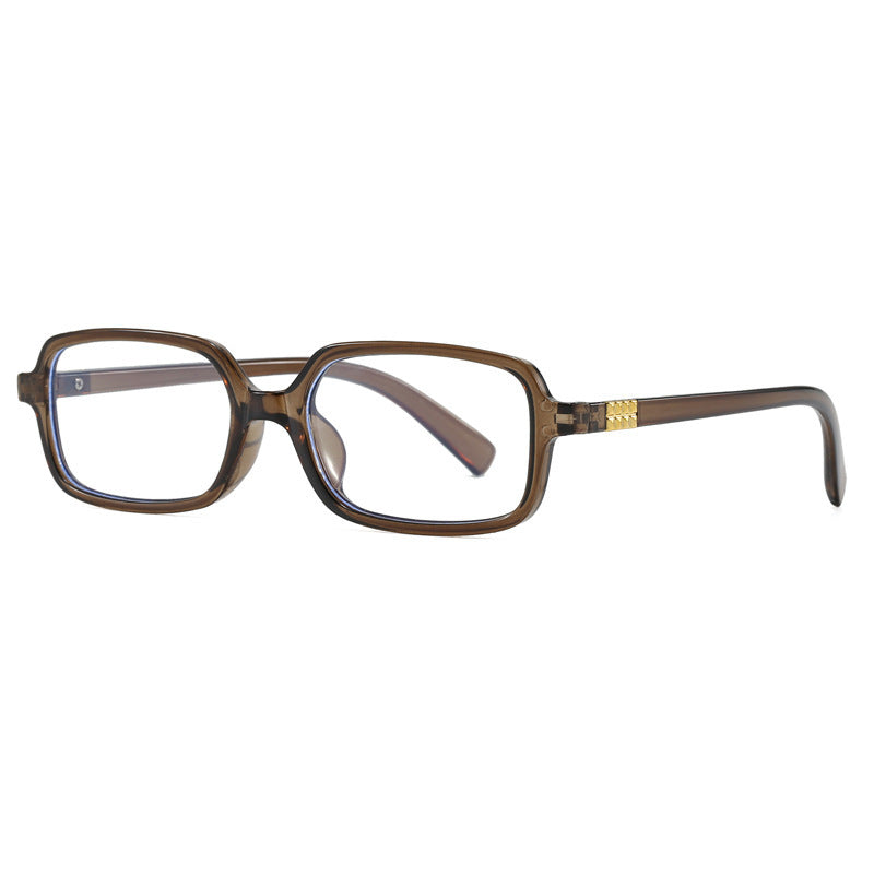 Women's fashionable square glasses with elegant plastic frame and golden accents Skanto