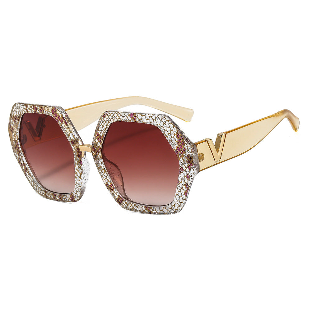 Dame elegant solbrille med glitrende ramme Skanto