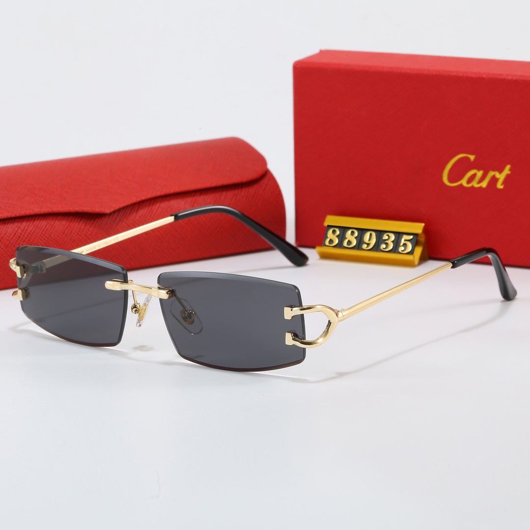 Dame Elegant Minimalistisk Solbrille med unike Metalldetaljer Skanto