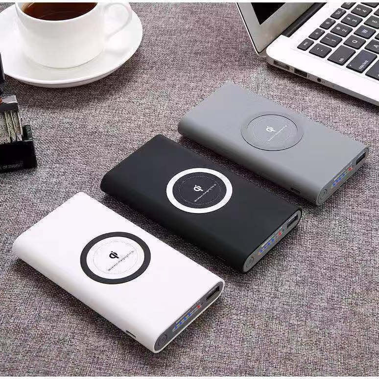 Powerbank med trådløs ladefunksjon og smart batteristatusindikator Skanto