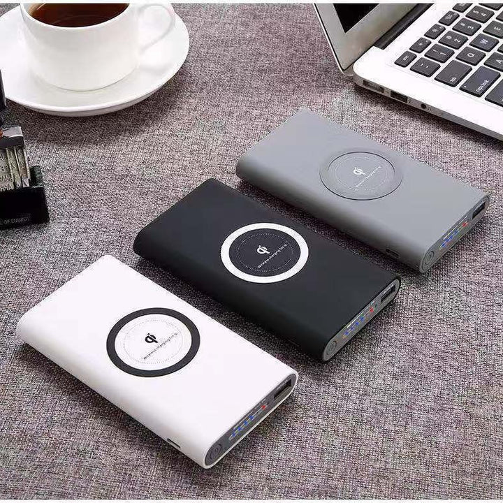 Powerbank med trådløs ladefunksjon og smart batteristatusindikator Skanto