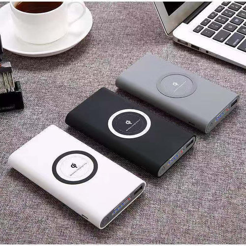 Powerbank med trådløs ladefunksjon og smart batteristatusindikator Skanto