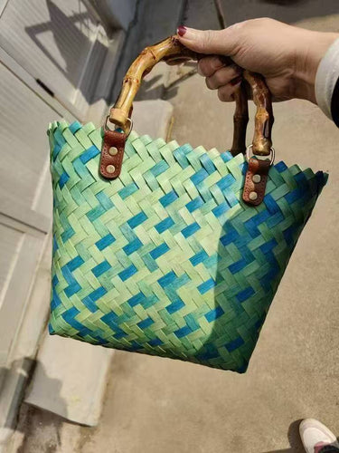 Flettet tote bag med trekkerhåndtak Skanto