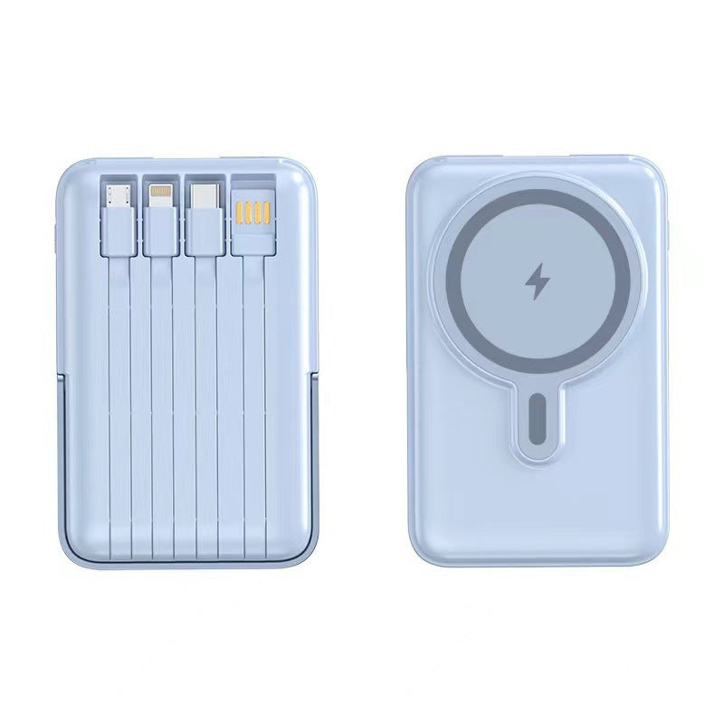 Powerbank med integrert ladekabel og magnetisk ladefunksjon Skanto