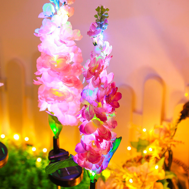 Høy kunstig delphinium blomsterstake med justerbar metallbakke og avtakbar klem Skanto