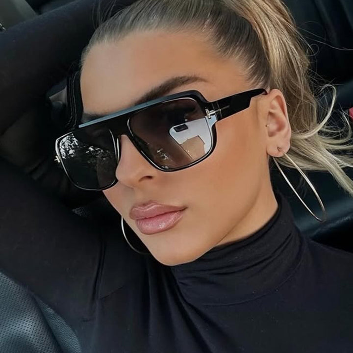 Women's fashionable square sunglasses with trendy tortoise pattern Skanto