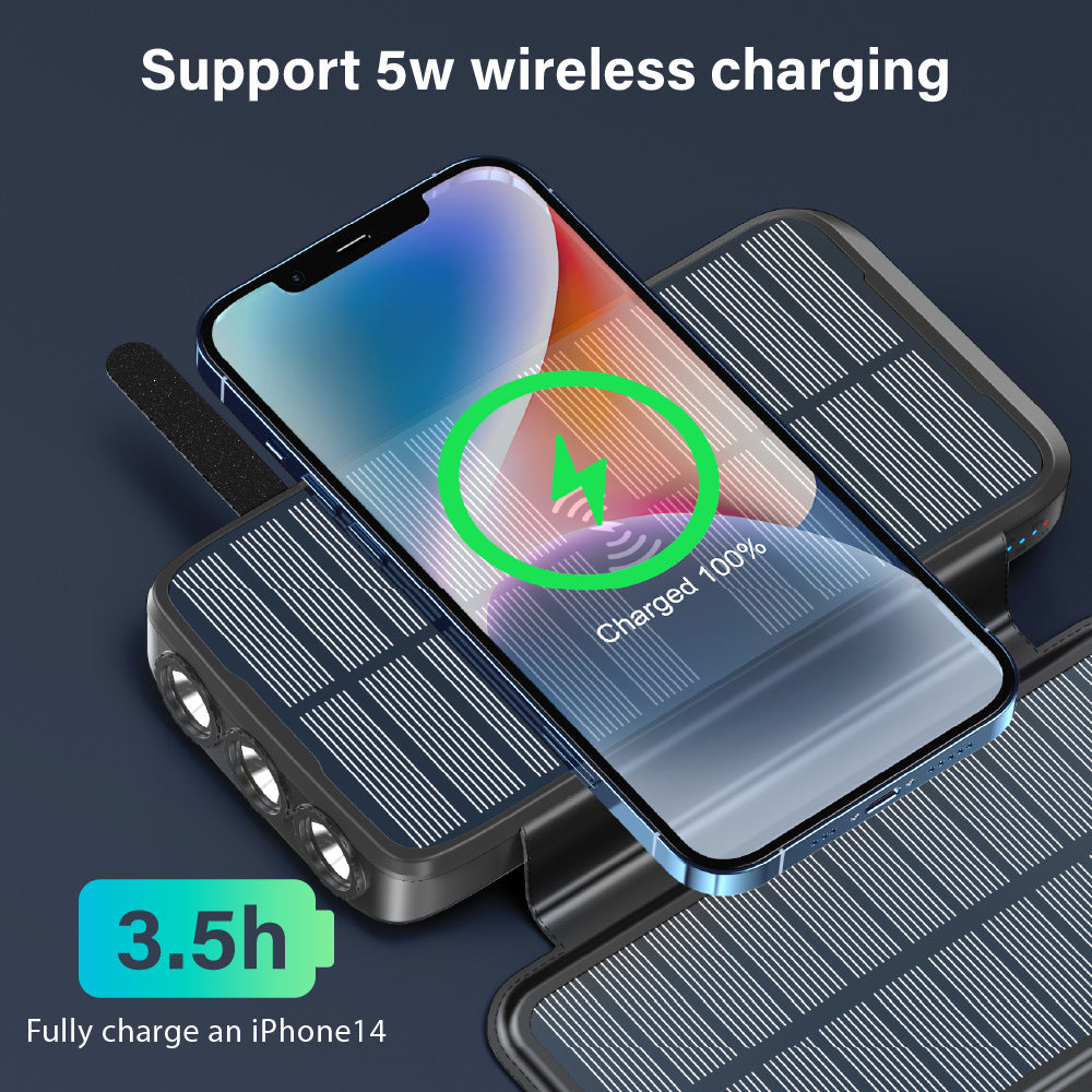 Solar Powerbank med Innebygd Lommelykt Skanto