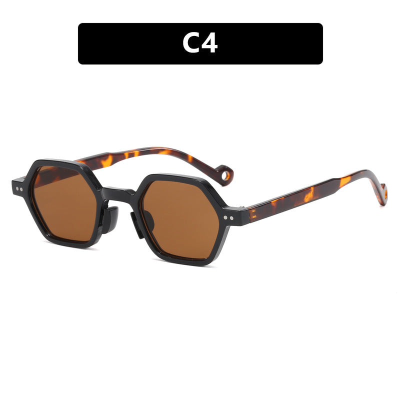 Dame sekskantet solbrille med gjennomsiktig ramme Skanto
