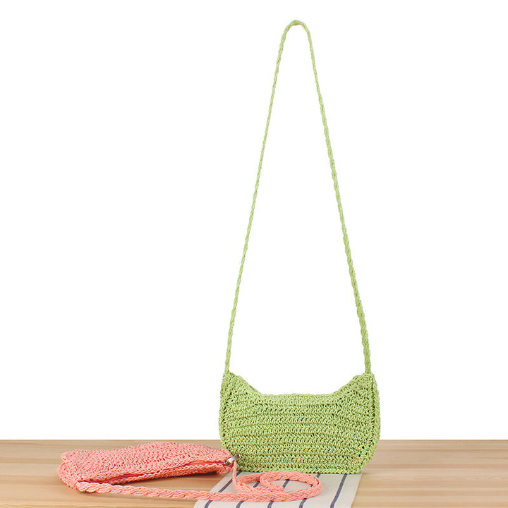 Shoulder bag in natural woven material with stylish design Skanto
