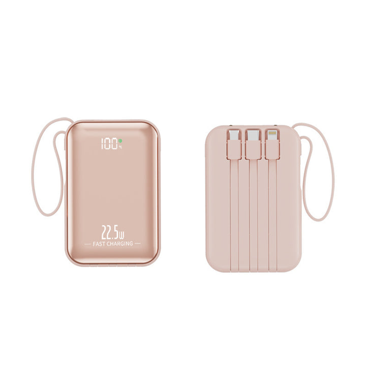 Bærbar powerbank med hurtiglading og integrert kabelsystem Skanto