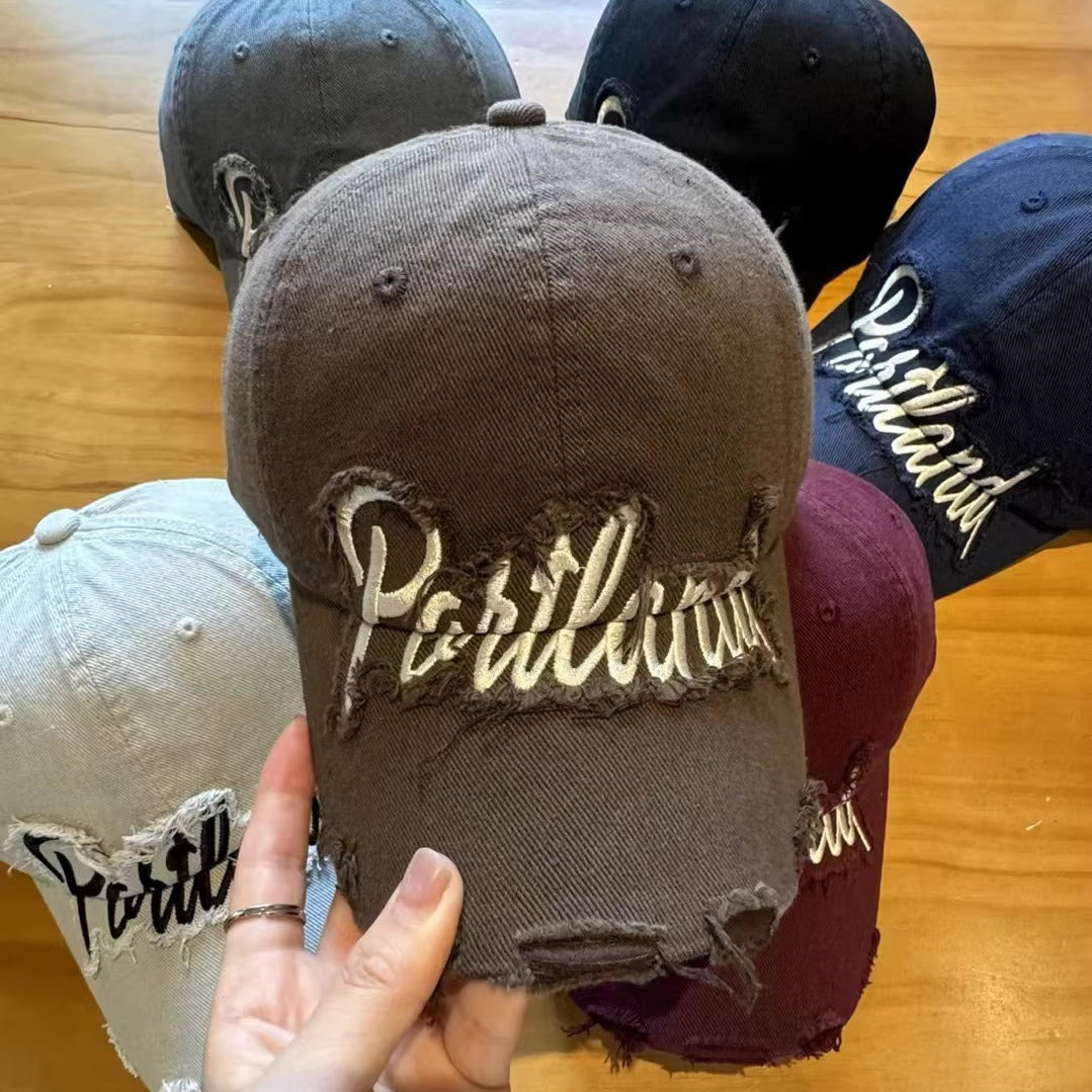 Unisex Slittet Denim Baseball Caps Skanto