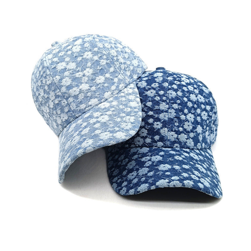 Damen Floral Teksturert Bomull Baseball Caps Skanto