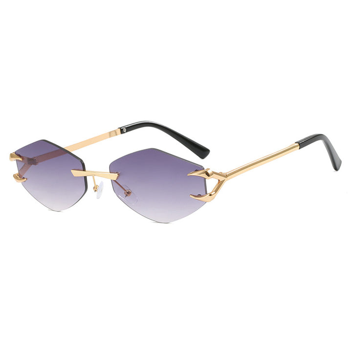 Dame ekstravagant hexagonal solbrille med innovativ ramme og UV-beskyttelse Skanto
