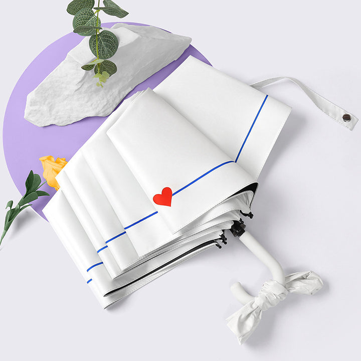 Dame elegant og kreativ sammenleggbar paraply med hjerte-design Skanto