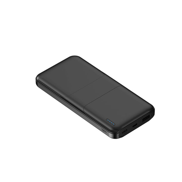Bærbar Powerbank med trådløs ladeadapter og digital effektmåling Skanto