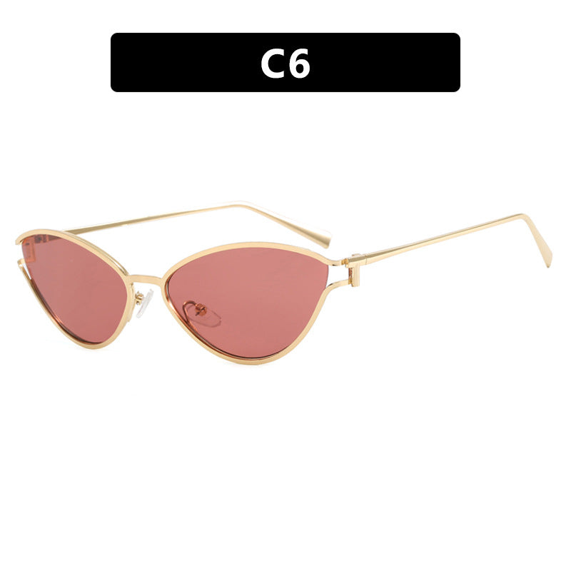 Women's Cat-Eye Sunglasses with Protective UV Filter and Elegant Metal Frame Skanto
