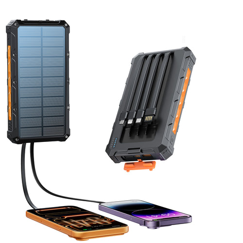 Solar Powerbank med multifunksjonelt tilkoblingssystem og hurtigladefunksjon Skanto