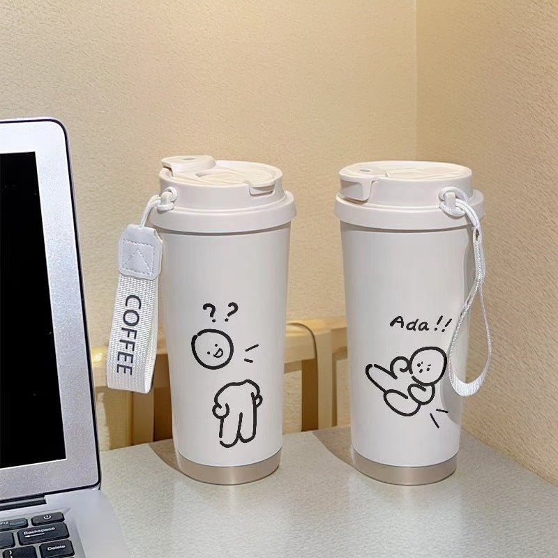 Dame isolerende drikkeflaske med praktisk klappdeksel og sjarmerende Hello Kitty-design Skanto