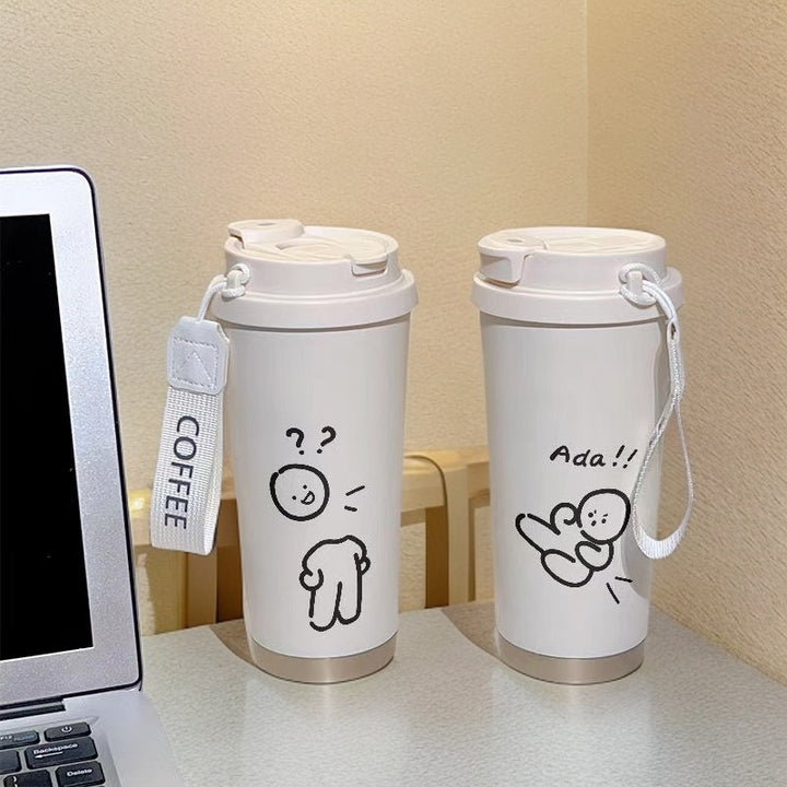 Dame isolerende drikkeflaske med praktisk klappdeksel og sjarmerende Hello Kitty-design Skanto