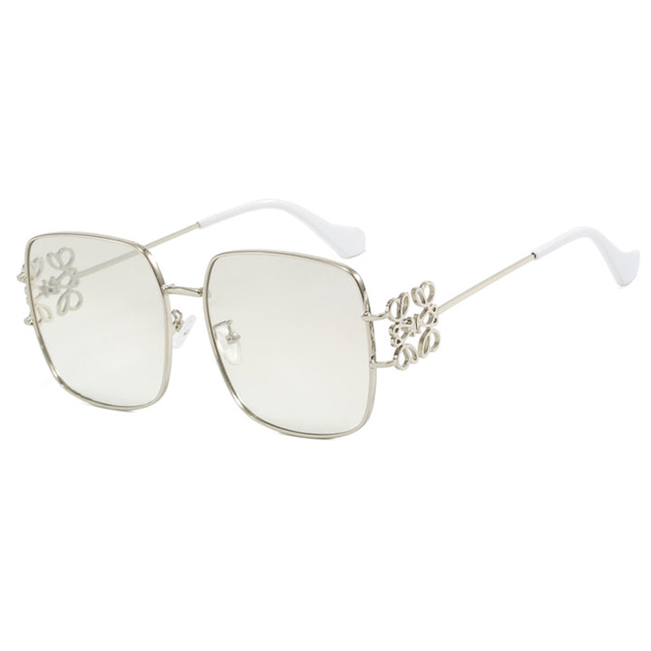 Women's square sunglasses with filigree design and luxurious metal frame Skanto