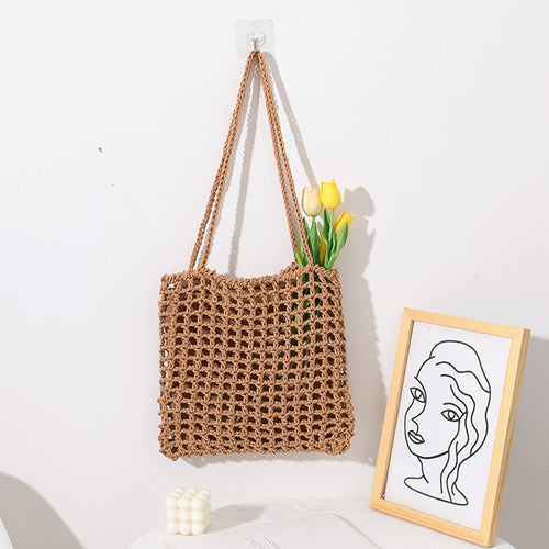 Handmade Cotton Bag with Decorative Net Design Skanto