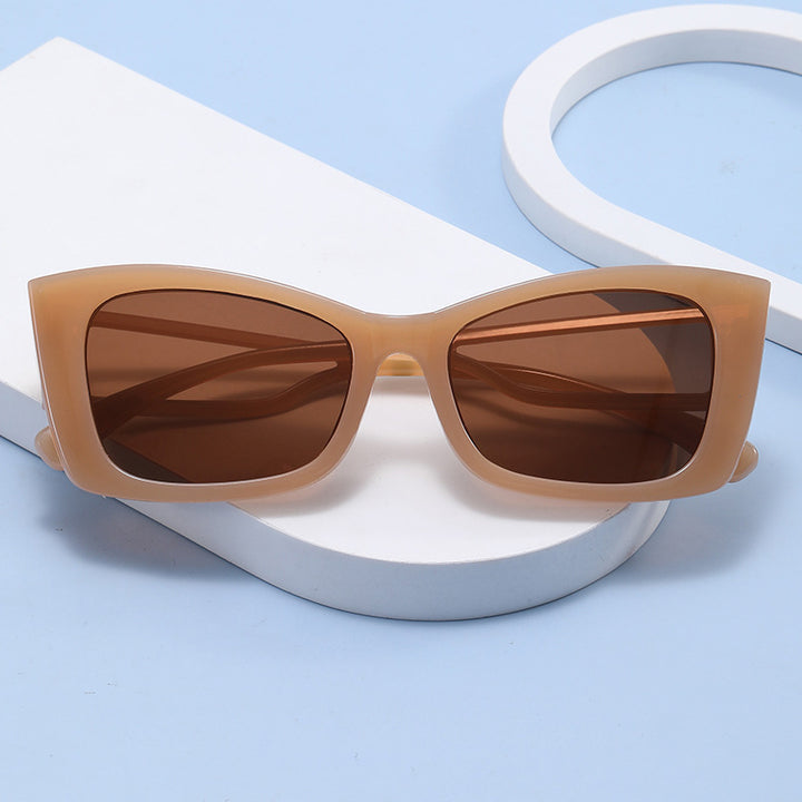 Damer trendy geometrisk solbrille med firkantet ramme Skanto