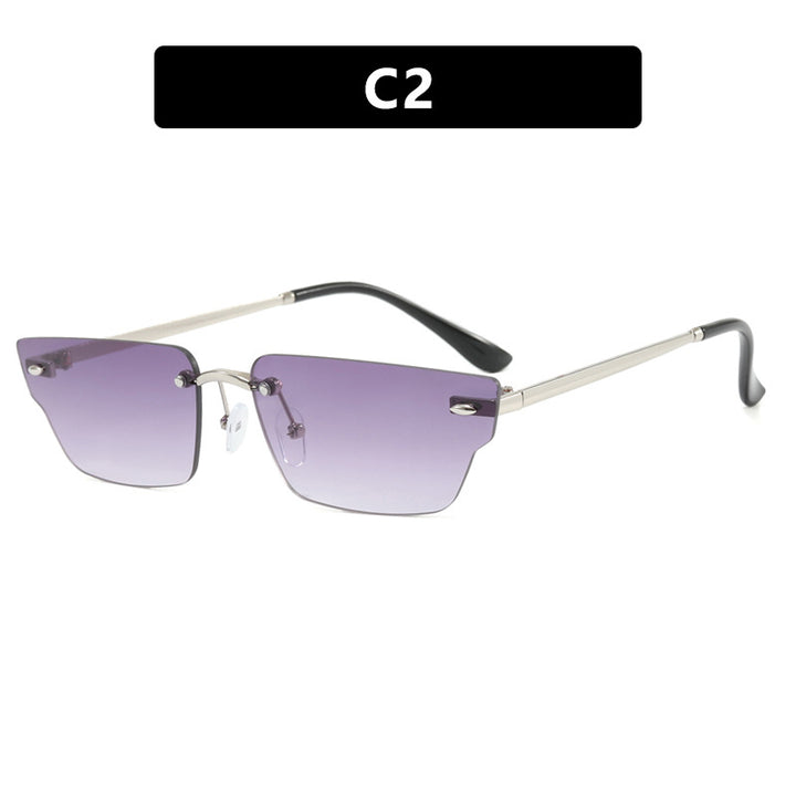 Women's geometric sunglasses with filigree frame and transparent lenses Skanto