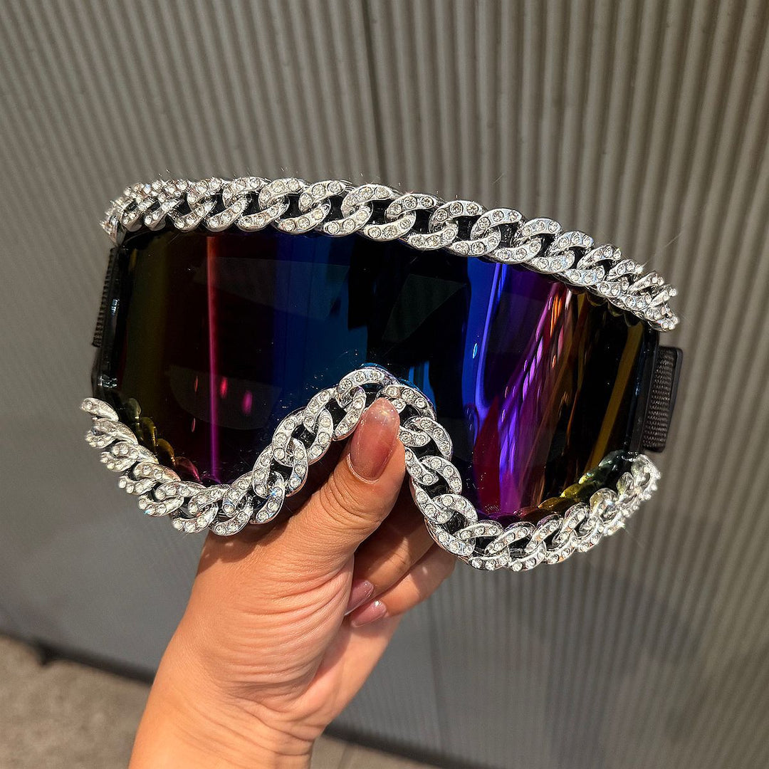 Damer Sportslig elegant skibrille med strassdekorert ramme Skanto