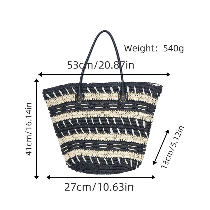 Bast-Strandbag med Elegant Strukturdesign Skanto