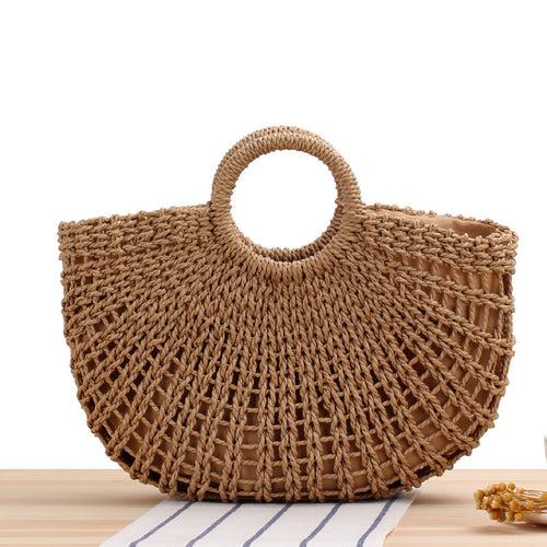 Handbag made of handmade weave with elegant round handle Skanto