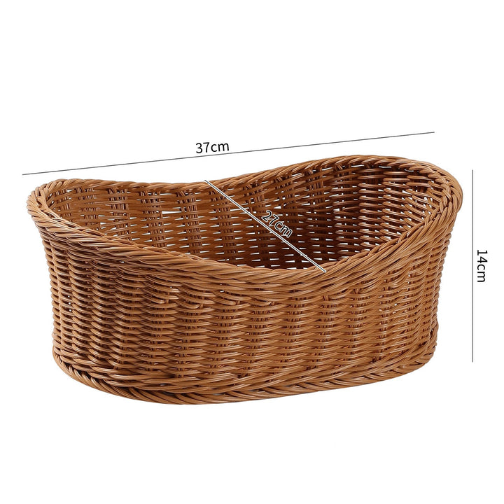 Vevd Naturlig Fiber Oppbevaringskurv med Bøyd Design Skanto